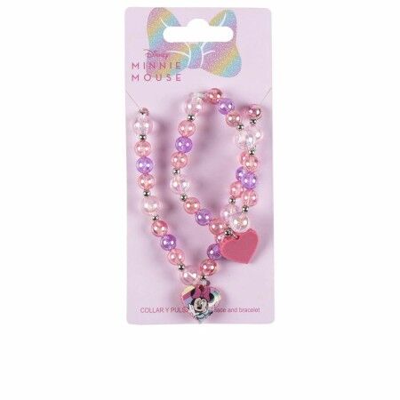 Jewellery Kit Disney Bisuteria Disney Lote Pink Minnie Mouse 2 Pieces (2 Pieces)